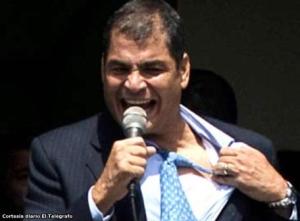 Rafael Correa tras el intento de golpe de estado.